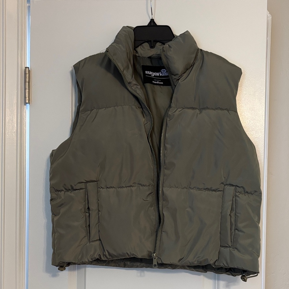 Olive Green Puffer Vest